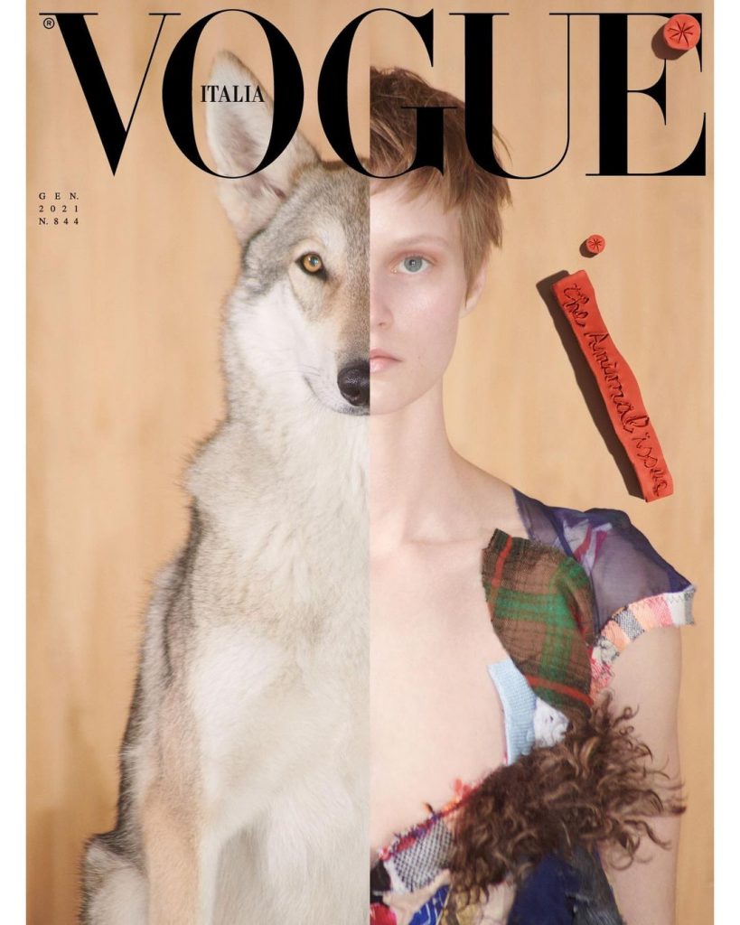 Нестандартное решение: Vogue Italia поместили на обложку животных, вместо моделей
