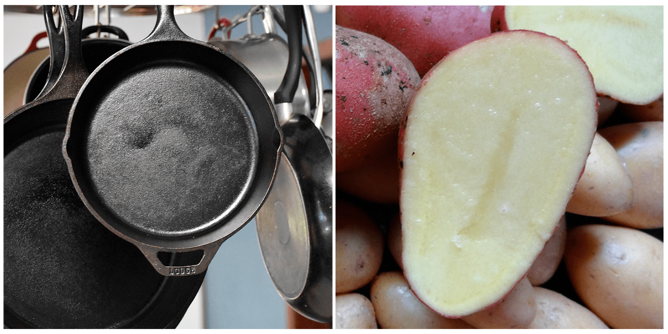 Элементарный способ очистить чугунную сковороду с помощью обычной картошки