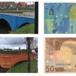 гроші, банкноти, купюри євро, архітектура, мости
