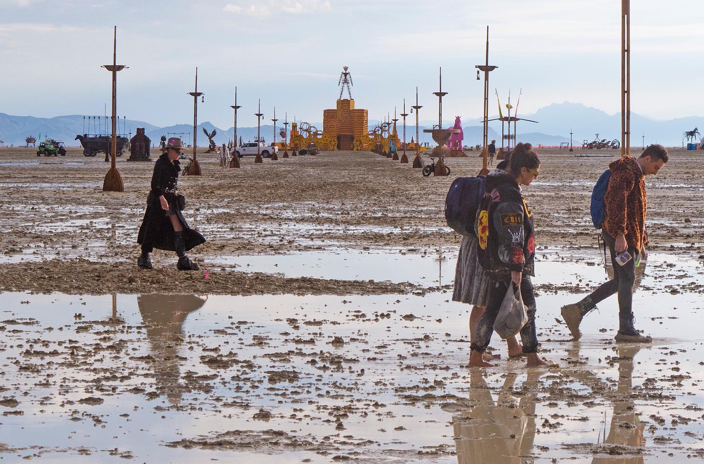 Ливень в пустыне Блэк-Рок, где проходит фестиваль Burning Man