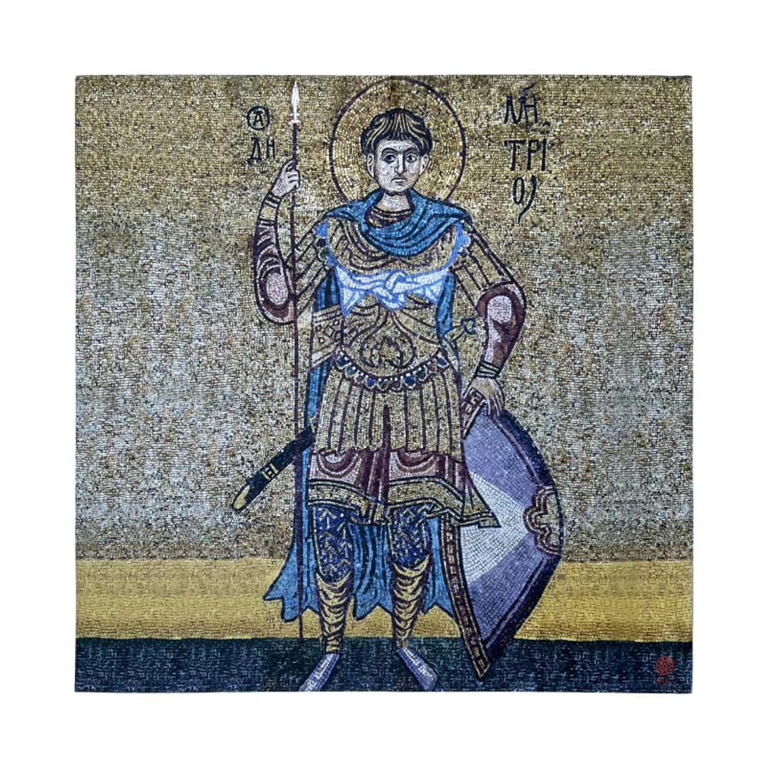 Шелковый платок Мозаика Святой великомученик Димитрий Солунский. 
