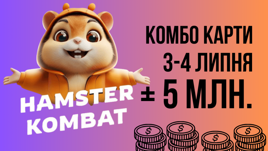 Комбо карти в Hamster Kombat 3-4 липня: свіже оновлення від хом'яка