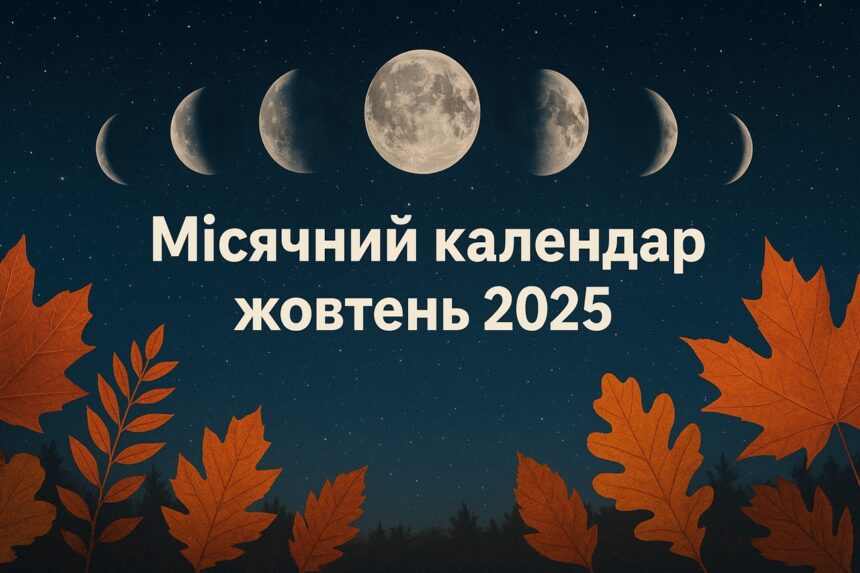 Місячний календар на жовтень 2025: фази Місяця і їхній вплив на ваше життя