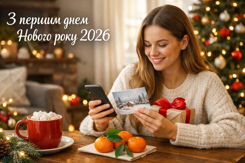 З першим днем Нового року 2026: милі листівки, SMS, побажання прозою та вірші українською