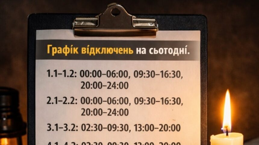 Графіки відключень електроенергії на Харківщині 29 січня