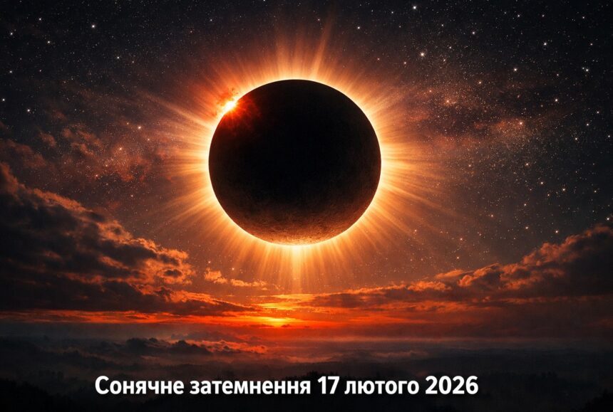 Сонячне затемнення в Україні 17 лютого 2026: коли буде та де дивитись онлайн