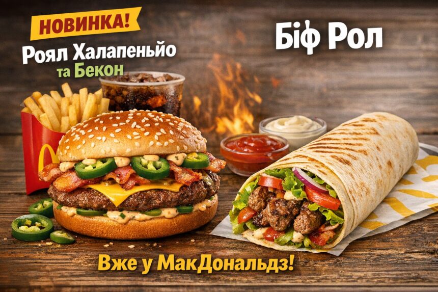 McDonald’s в Україні додав в меню Роял Халапеньйо та Біф Рол: ціни, склад і деталі