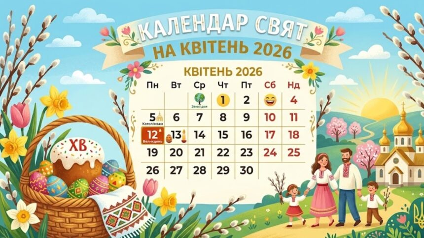 Календар свят на квітень 2026 року