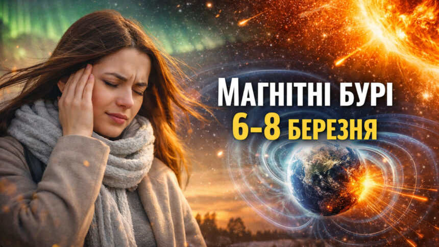 Магнітні бурі 6–8 березня 2026