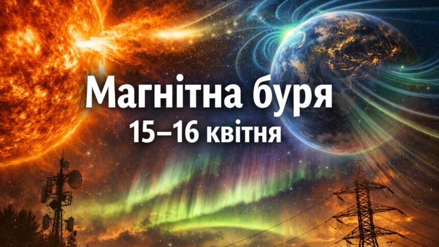 Магнітна буря 15–16 квітня 2026