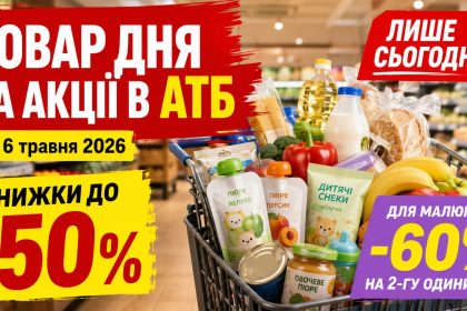 Товар дня та акції в АТБ 6 травня 2026: що можна купити зі знижкою до -50% лише сьогодні
