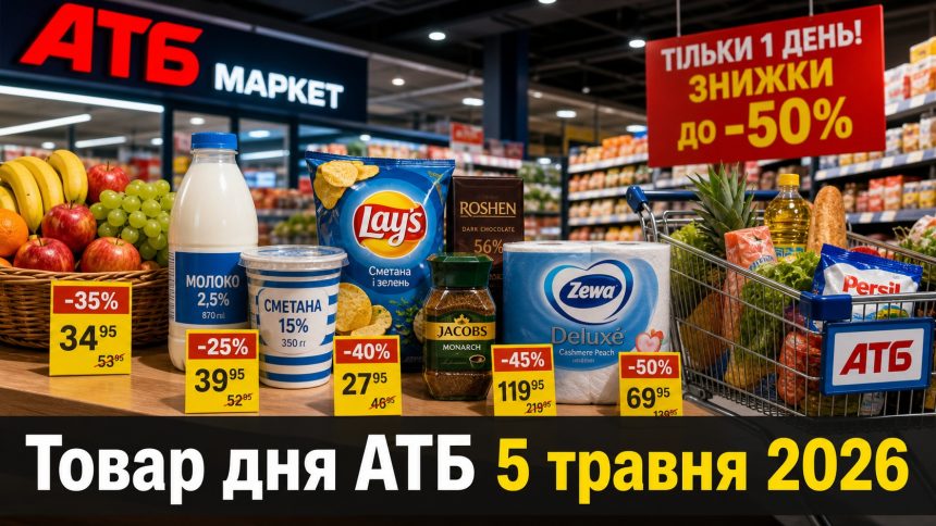 Товар дня в АТБ 5 травня 2026: що можна купити зі знижкою до -50% лише сьогодні