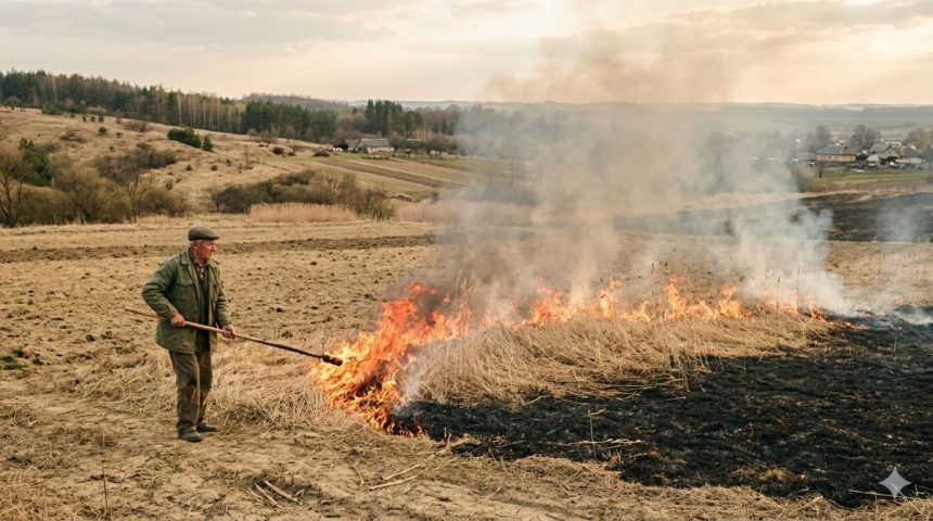 палити траву, спалювати траву, палити сухостій, спалювання сухої трави