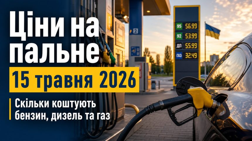 Ціни на пальне 15 травня 2026 в Україні: скільки коштують бензин, дизель та газ