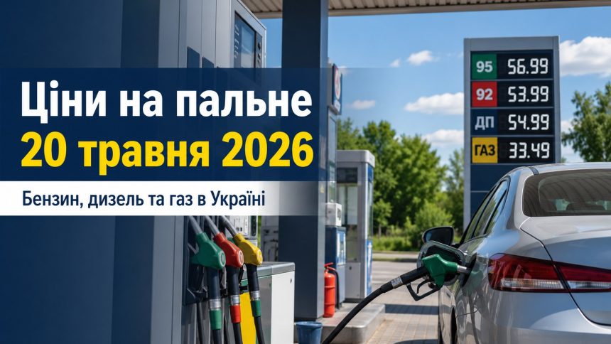 Ціни на пальне 20 травня 2026 в Україні: скільки коштують бензин, дизель та газ