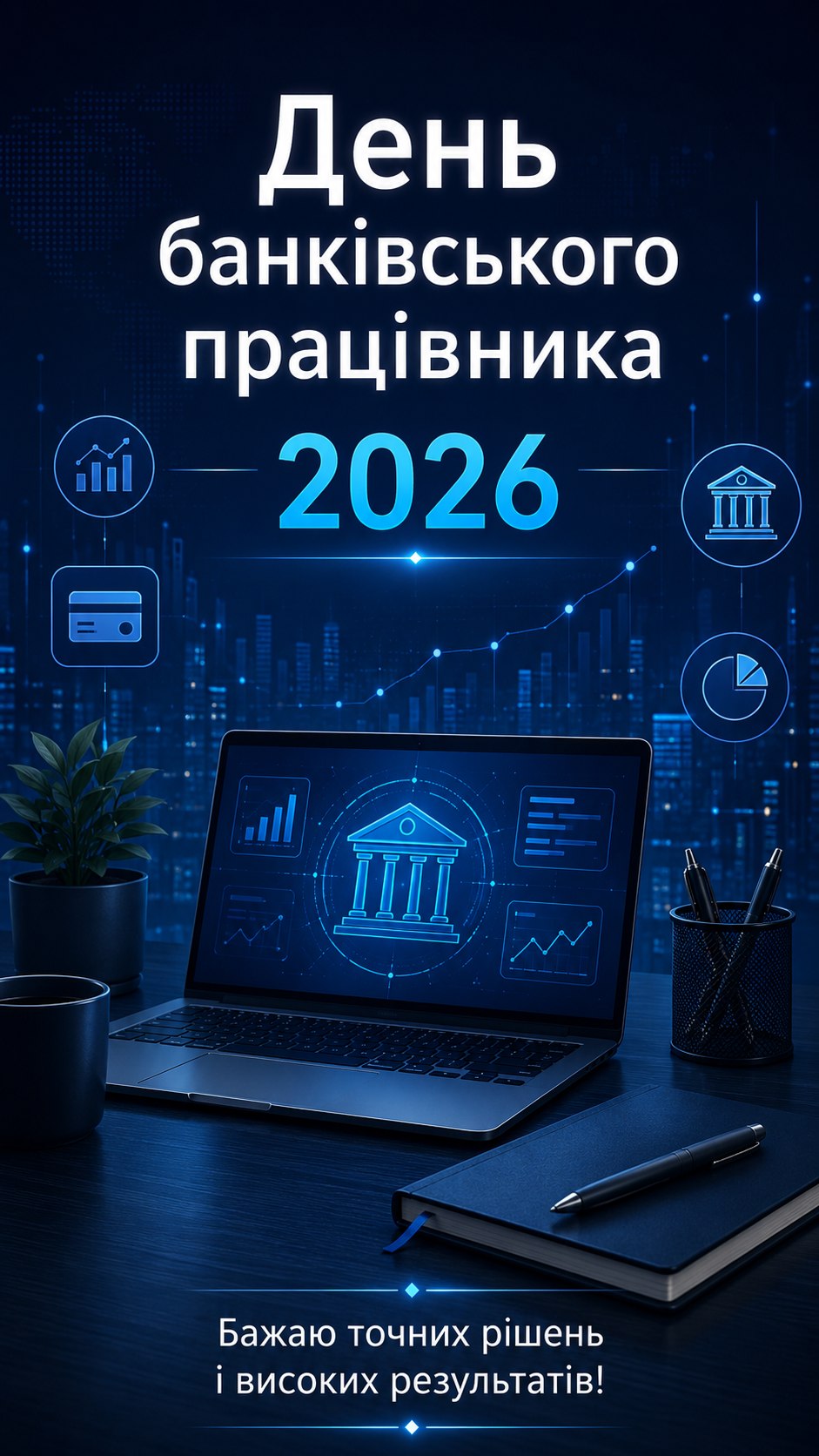 День банківського працівника 2026: гарні листівки, побажання, картинки та SMS українською