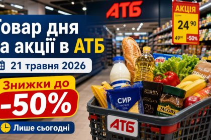 Товар дня та акції в АТБ 21 травня 2026: що можна купити зі знижкою до -50% лише сьогодні