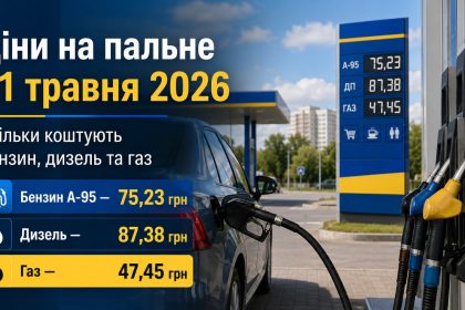 Ціни на пальне 21 травня 2026 в Україні: скільки коштують бензин, дизель та газ