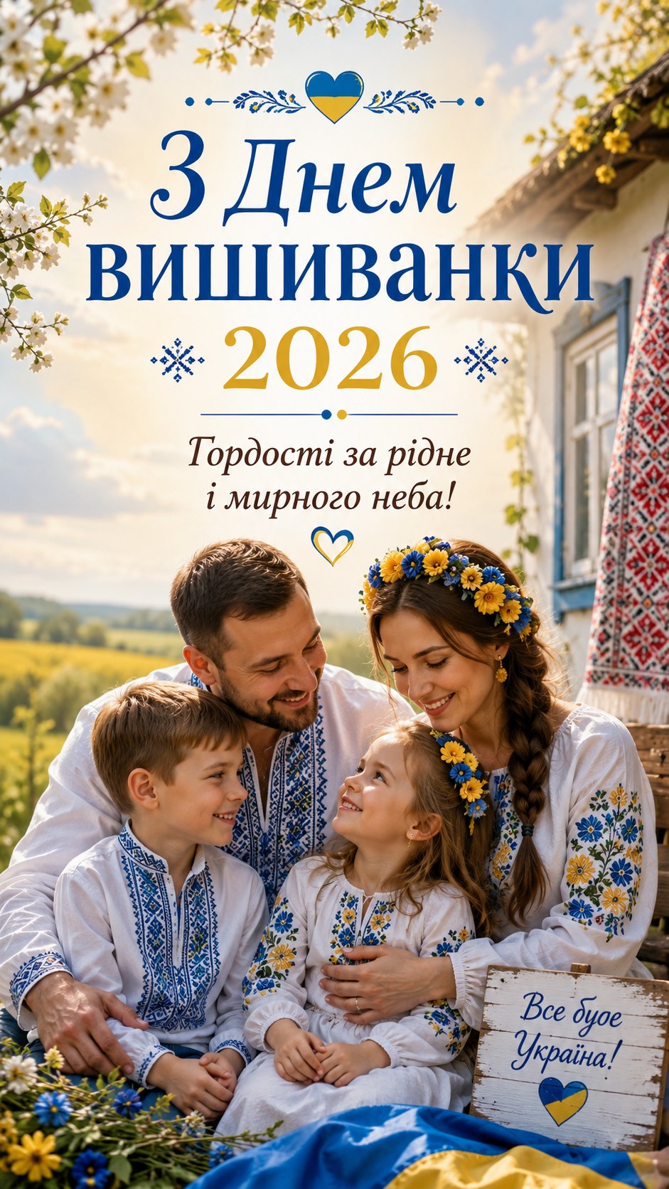 День вишиванки 2026: милі листівки, побажання, картинки та SMS українською