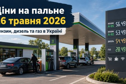 Ціни на пальне 26 травня 2026 в Україні: скільки коштують бензин, дизель та газ