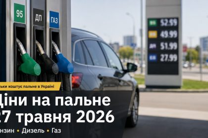Ціни на пальне 27 травня 2026 в Україні: скільки коштують бензин, дизель та газ