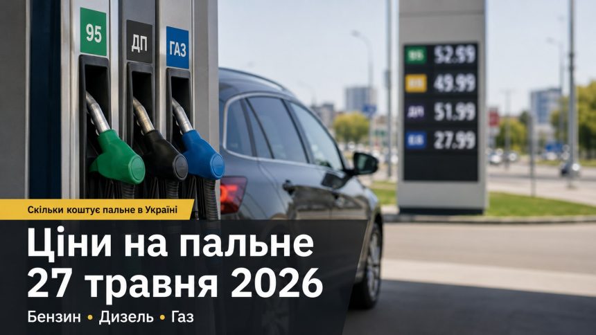 Ціни на пальне 27 травня 2026 в Україні: скільки коштують бензин, дизель та газ