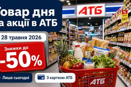 Товар дня та акції в АТБ 28 травня 2026: що можна купити зі знижкою до -50% лише сьогодні