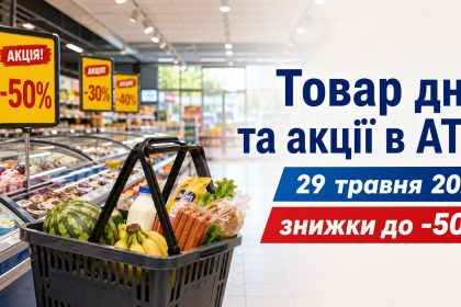 Товар дня та акції в АТБ 29 травня 2026: що можна купити зі знижкою до -50% лише сьогодні