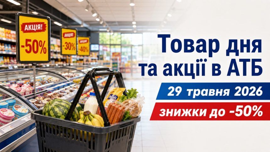 Товар дня та акції в АТБ 29 травня 2026: що можна купити зі знижкою до -50% лише сьогодні