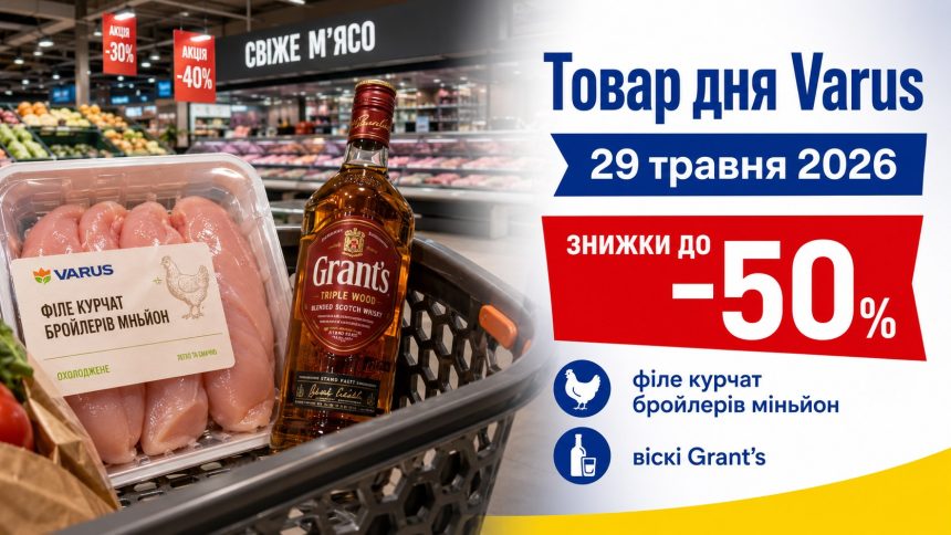 Товар дня Varus 29 травня 2026: що можна купити зі знижкою 50% лише сьогодні