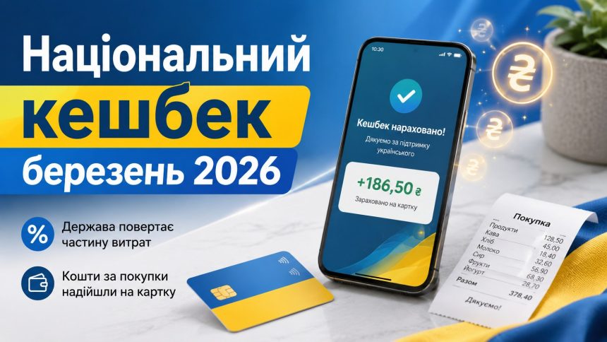 Національний кешбек за березень 2026: хто отримає гроші вже зараз, як долучитися та отримати виплату