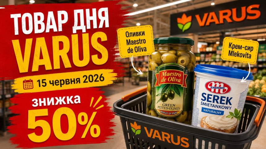 Товар дня Varus 15 червня 2026: що можна купити зі знижкою 50% лише сьогодні