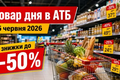 Товар дня та акції в АТБ 15 червня 2026: що можна купити зі знижкою до -50% лише сьогодні