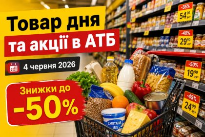 Товар дня та акції в АТБ 4 червня 2026: що можна купити зі знижкою до -50% лише сьогодні