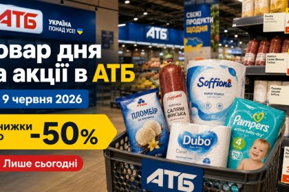 Товар дня та акції в АТБ 9 червня 2026: що можна купити зі знижкою до -50% лише сьогодні