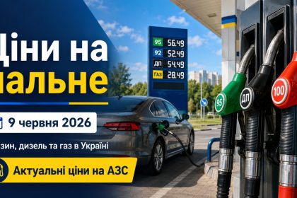 Ціни на пальне 9 червня 2026 в Україні: скільки коштують бензин, дизель та газ