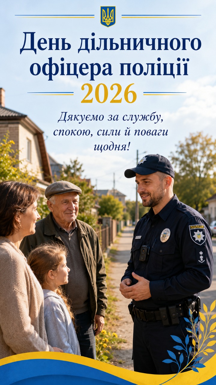 День дільничного офіцера поліції 2026: листівки, побажання, картинки та SMS українською