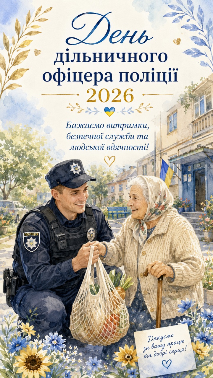 День дільничного офіцера поліції 2026: листівки, побажання, картинки та SMS українською