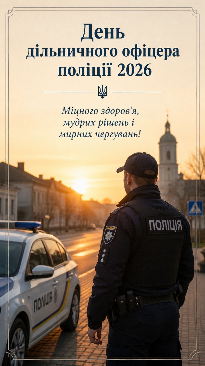 День дільничного офіцера поліції 2026: листівки, побажання, картинки та SMS українською