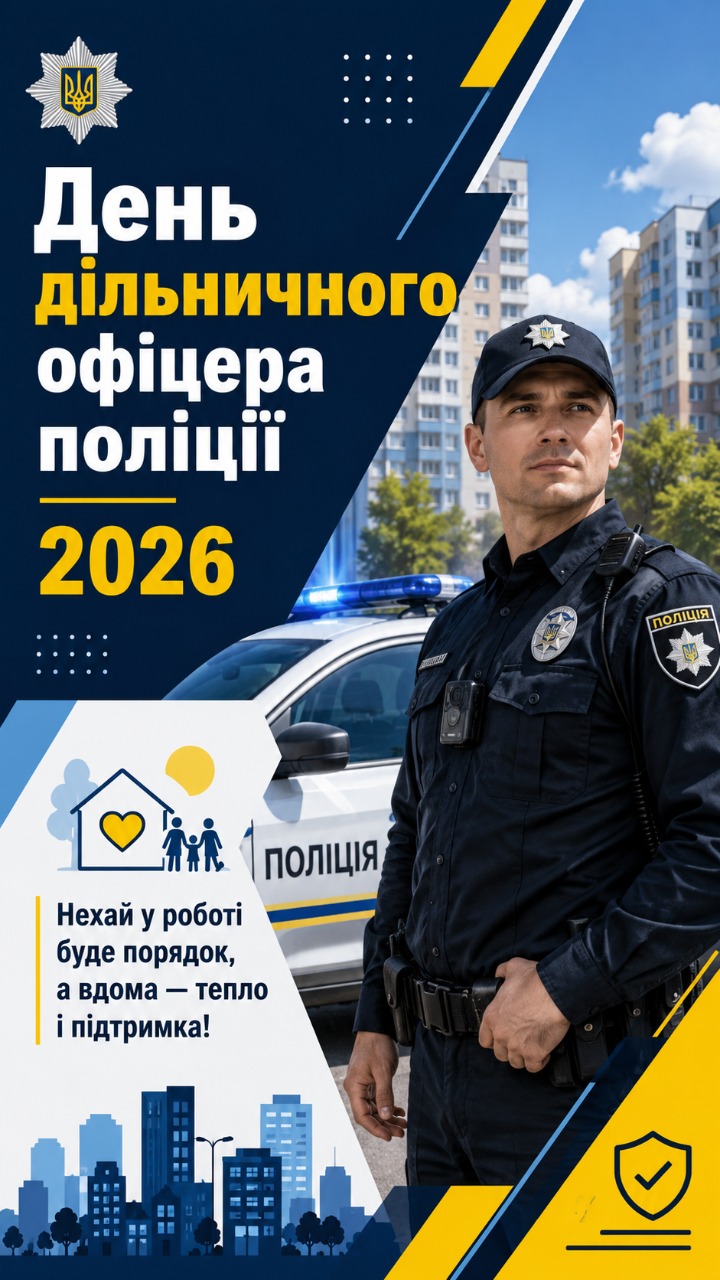 День дільничного офіцера поліції 2026: листівки, побажання, картинки та SMS українською