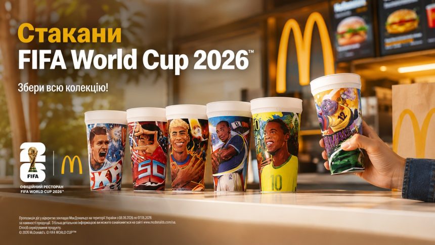 Колекція FIFA World Cup в McDonald's Україна 2026: що входить, ціна та як придбати стакани