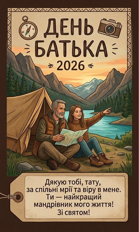 День батька 2026: теплі листівки, побажання, картинки та SMS українською