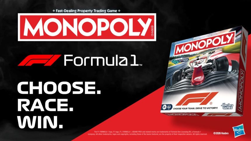 Монополія, Monopoly F1, Hasbro, Формула-1, настільна гра, Monopoly Formula 1 Edition, реліз настільної гри, автоспорт, F1 гра
