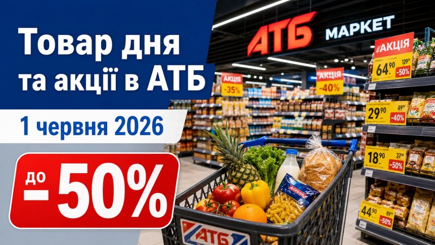 Товар дня та акції в АТБ 1 червня 2026: що можна купити зі знижкою до -50% лише сьогодні