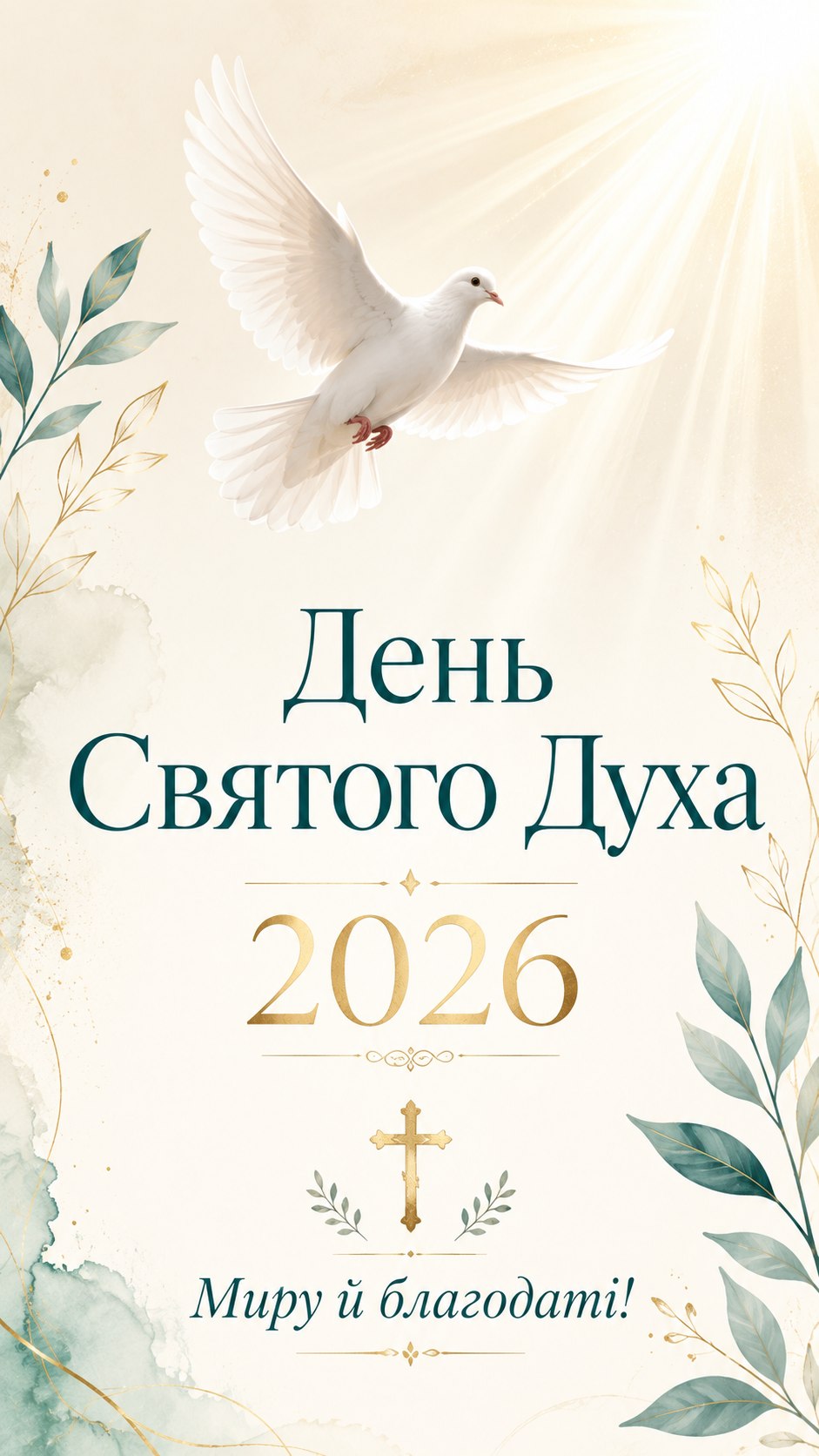 День Святого Духа 2026: теплі листівки, побажання, картинки та SMS українською