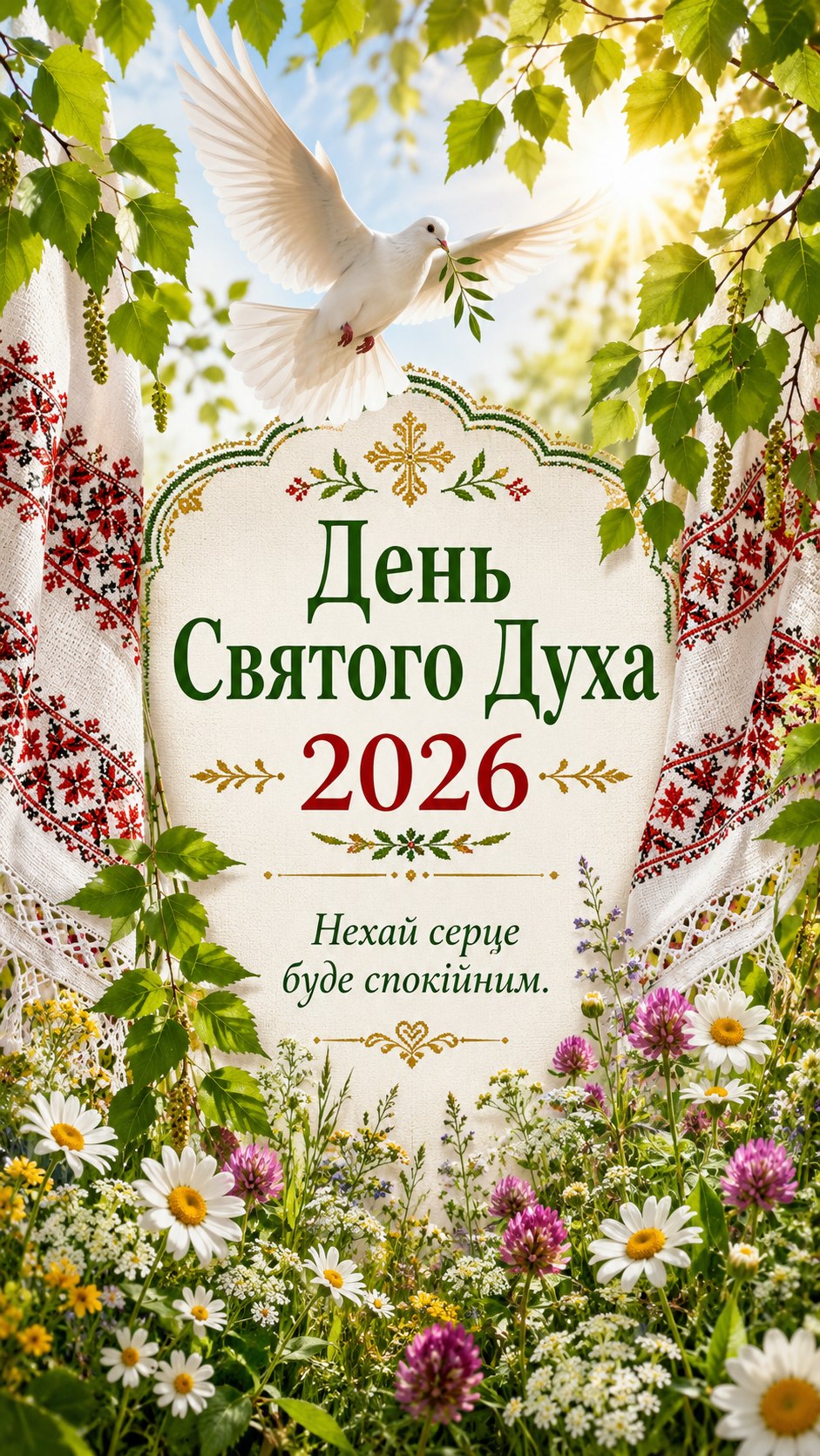 День Святого Духа 2026: теплі листівки, побажання, картинки та SMS українською