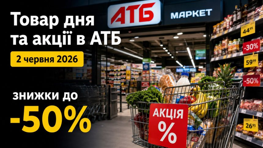 Товар дня та акції в АТБ 2 червня 2026: що можна купити зі знижкою до -50% лише сьогодні