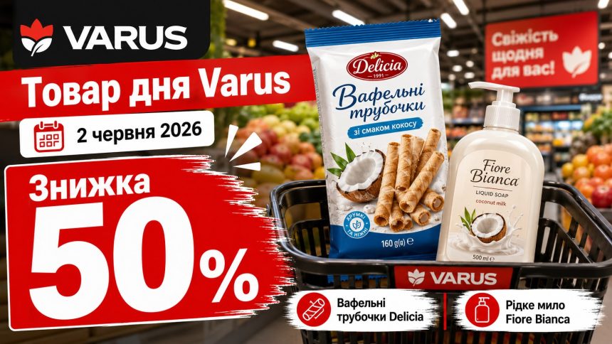 Товар дня Varus 2 червня 2026: що можна купити зі знижкою 50% лише сьогодні