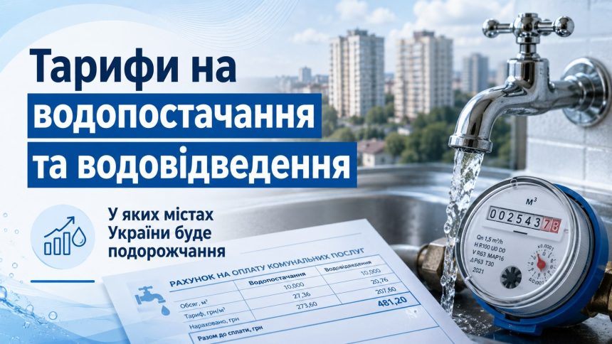 Тарифи на водопостачання та водовідведення в червні 2026: у яких містах України буде подорожчання