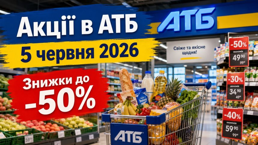 Товар дня та акції в АТБ 5 червня 2026: що можна купити зі знижкою до -50% лише сьогодні